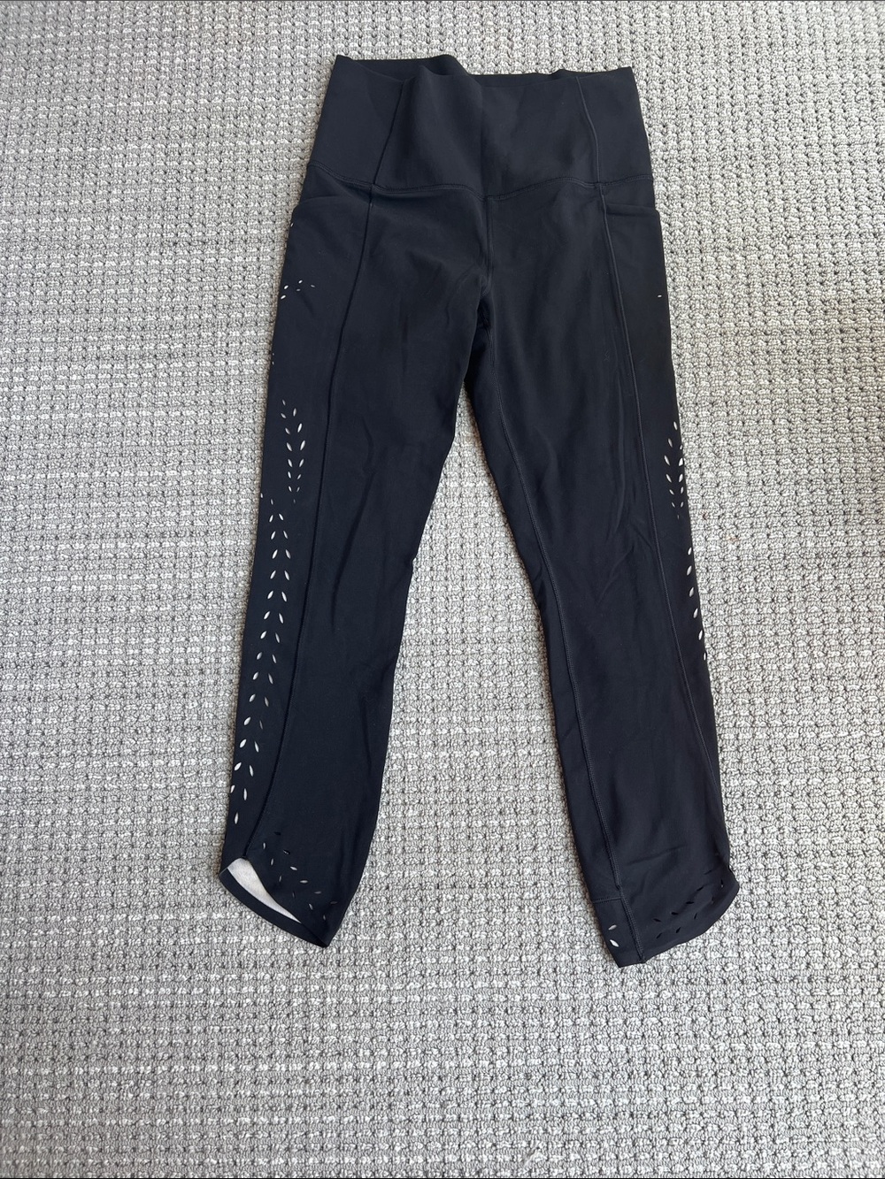 Athleta Black Laser-Cut High-Waist Leggings